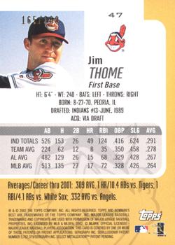 2002 Bowman's Best - Red #47 Jim Thome  Back
