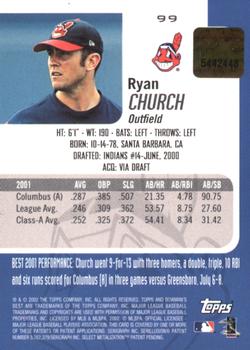 2002 Bowman's Best - Red #99 Ryan Church Back