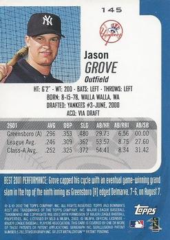 2002 Bowman's Best - Red #145 Jason Grove Back
