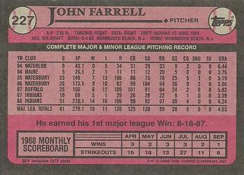 1989 Topps #227 John Farrell Back