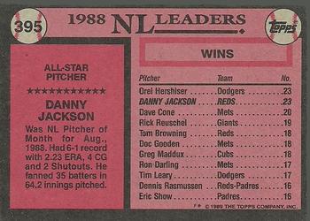 1989 Topps #395 Danny Jackson Back