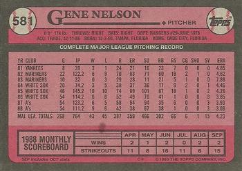 1989 Topps #581 Gene Nelson Back