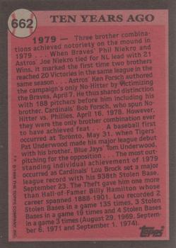 1989 Topps #662 Lou Brock Back