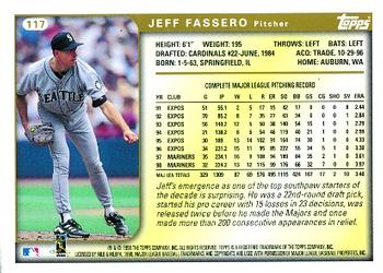1999 Topps #117 Jeff Fassero Back