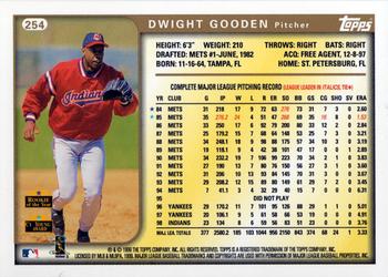 1999 Topps #254 Dwight Gooden Back