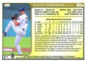 1999 Topps #255 Dustin Hermanson Back