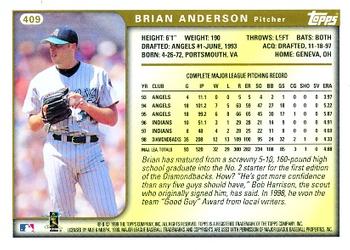 1999 Topps #409 Brian Anderson Back