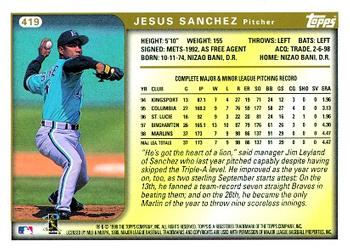 1999 Topps #419 Jesus Sanchez Back