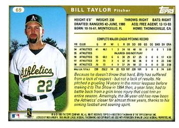 1999 Topps #69 Bill Taylor Back