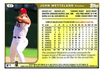 1999 Topps #83 John Wetteland Back