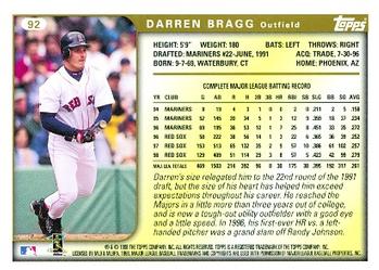 1999 Topps #92 Darren Bragg Back
