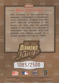 2002 Donruss - All-Time Diamond Kings #ATDK-6 Don Mattingly  Back
