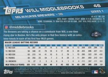 2017 Topps #46 Will Middlebrooks Back