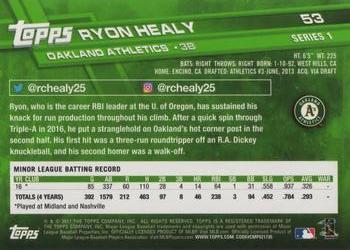 2017 Topps #53 Ryon Healy Back