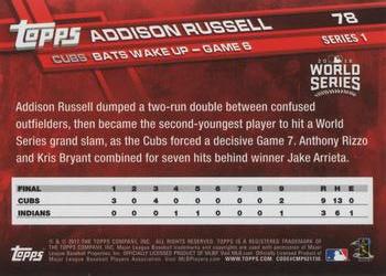2017 Topps #78 Addison Russell Back