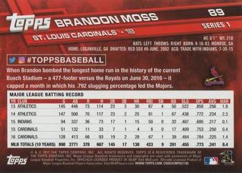 2017 Topps #89 Brandon Moss Back