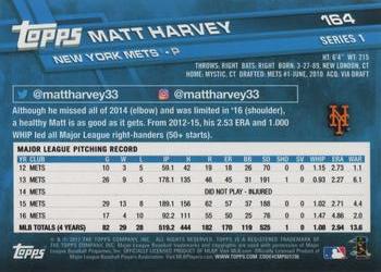 2017 Topps #164 Matt Harvey Back