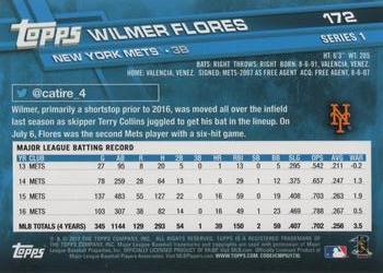 2017 Topps #172 Wilmer Flores Back