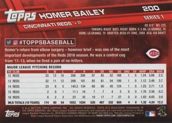 2017 Topps #200 Homer Bailey Back