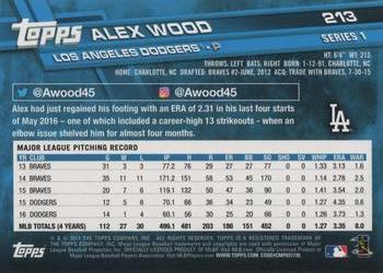 2017 Topps #213 Alex Wood Back