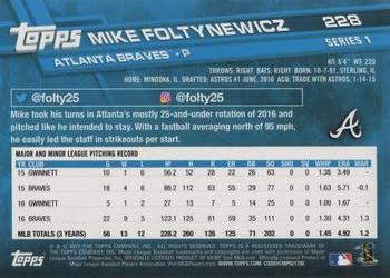 2017 Topps #228 Mike Foltynewicz Back