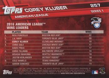 2017 Topps #257 Corey Kluber Back