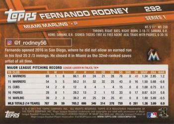 2017 Topps #292 Fernando Rodney Back