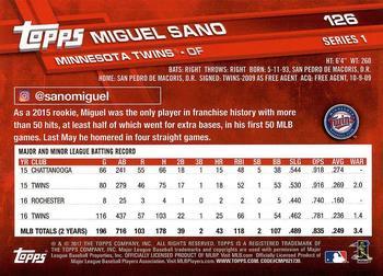 2017 Topps #126 Miguel Sano Back