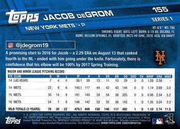 2017 Topps #155 Jacob deGrom Back