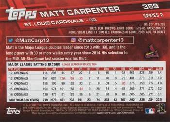 2017 Topps #359 Matt Carpenter Back