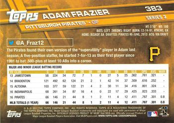 2017 Topps #383 Adam Frazier Back