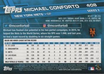 2017 Topps #408 Michael Conforto Back
