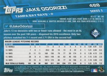 2017 Topps #488 Jake Odorizzi Back