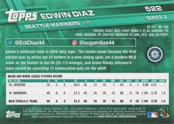 2017 Topps #522 Edwin Diaz Back