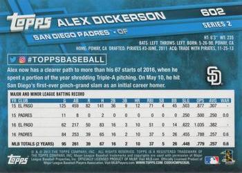 2017 Topps #602 Alex Dickerson Back