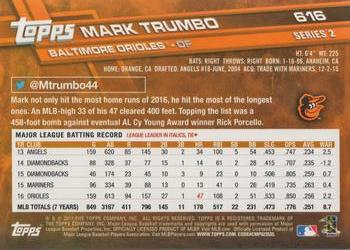 2017 Topps #616 Mark Trumbo Back