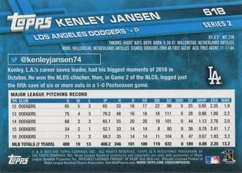 2017 Topps #618 Kenley Jansen Back