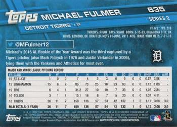 2017 Topps #635 Michael Fulmer Back