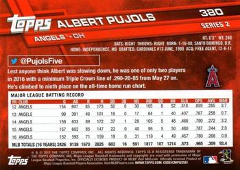 2017 Topps #380 Albert Pujols Back