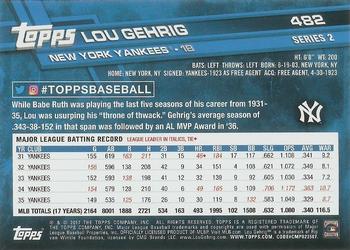2017 Topps #482 Lou Gehrig Back