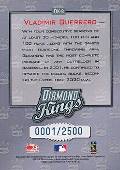 2002 Donruss - Diamond Kings #DK-8 Vladimir Guerrero  Back
