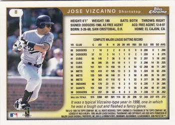 1999 Topps Chrome #8 Jose Vizcaino Back