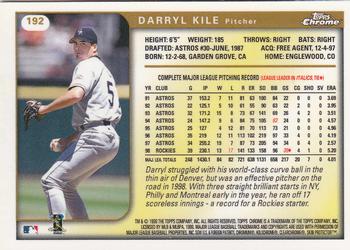 1999 Topps Chrome #192 Darryl Kile Back