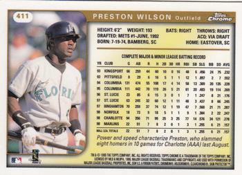 1999 Topps Chrome #411 Preston Wilson Back