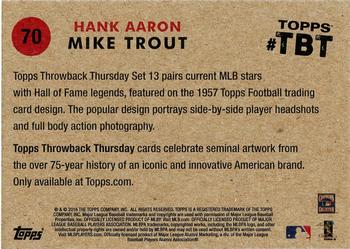 2016 Topps Throwback Thursday #70 Hank Aaron / Mike Trout Back