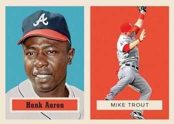 2016 Topps Throwback Thursday #70 Hank Aaron / Mike Trout Front