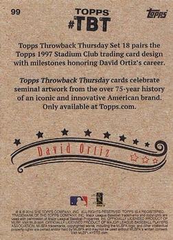 2016 Topps Throwback Thursday #99 David Ortiz Back