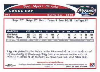 2013 Grandstand Fort Myers Miracle #NNO Lance Ray Back