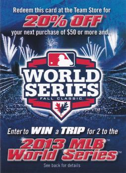 2013 Grandstand Fort Myers Miracle #NNO World Series Sweepstakes Front