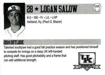 2014 Kentucky Wildcats #26 Logan Salow Back